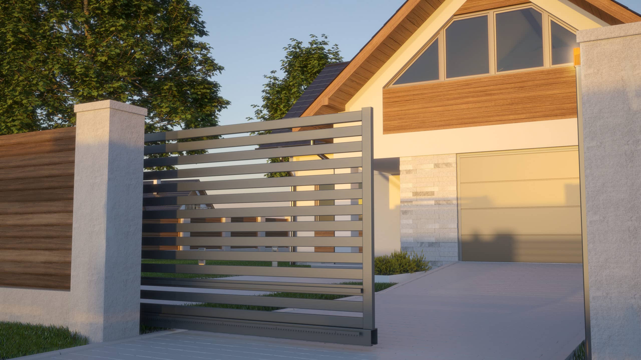 Automatic sliding gate custom garage door